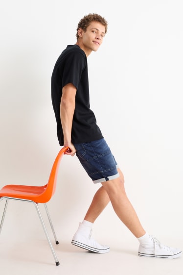 Hommes - Bermudas en jean - Flex jog denim - LYCRA® - jean bleu foncé