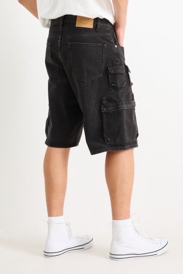 Hommes - Short cargo en jean - jean gris foncé