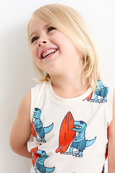 Children Boys - Dinosaur and surfer - top - cremewhite