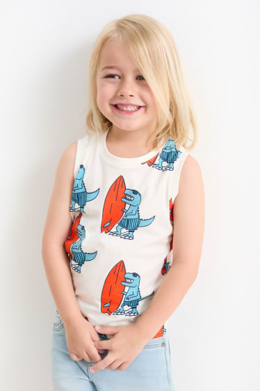 Children Boys - Dinosaur and surfer - top - cremewhite