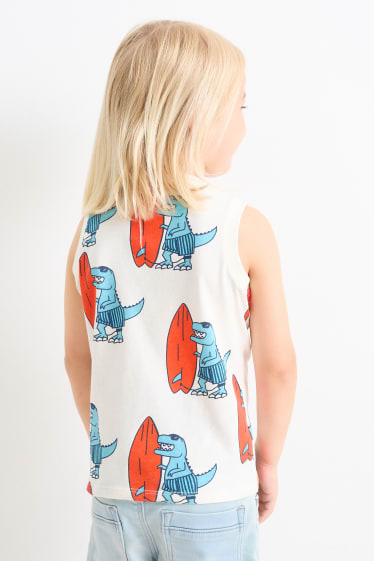 Children Boys - Dinosaur and surfer - top - cremewhite