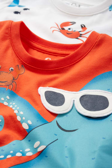 Children Boys - Multipack of 2 - sea creatures - short sleeve T-shirt - white / orange