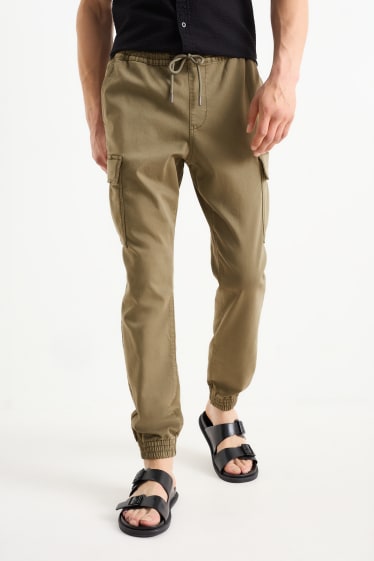 Hommes - Pantalon cargo - tapered fit - LYCRA® - kaki