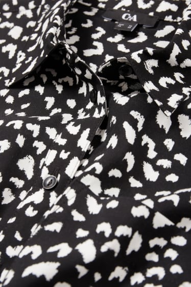 Dames - Blouse - met patroon - zwart