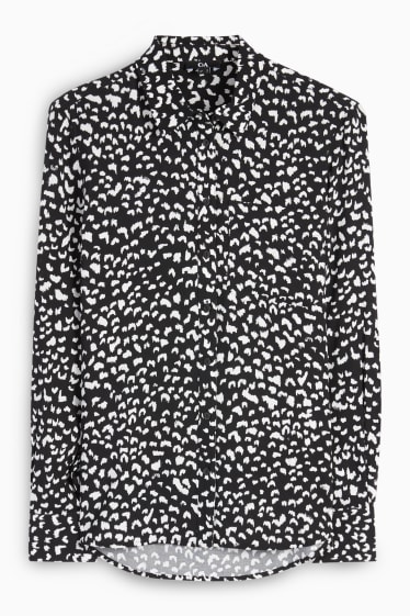 Dames - Blouse - met patroon - zwart