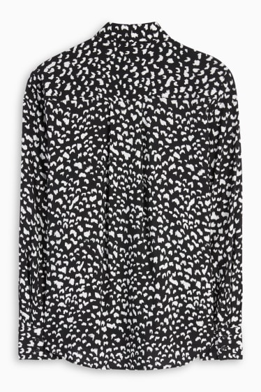 Dames - Blouse - met patroon - zwart