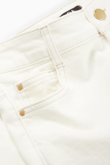 Donna - Jeans a gamba larga - vita alta - bianco