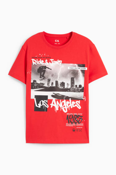 Kinder Jungen - Skater - Kurzarmshirt - rot