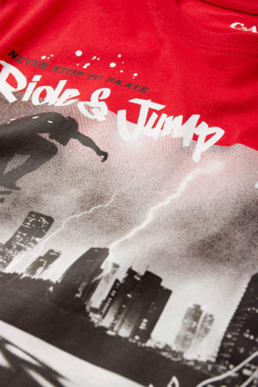Kinder Jungen - Skater - Kurzarmshirt - rot