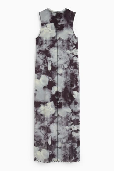Damen - Figurbetontes Kleid - gemustert - dunkelgrün / schwarz