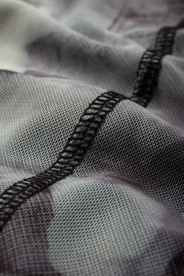 Damen - Figurbetontes Kleid - gemustert - dunkelgrün / schwarz