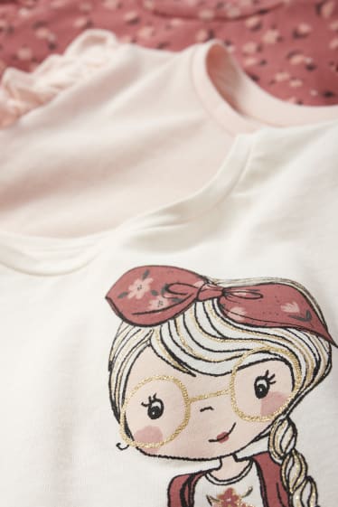 Kinder Mädchen - Multipack 3er - Herbst - Langarmshirt - rosa