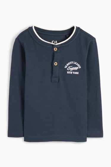 Bambini - Maglia a maniche lunghe - tramata - blu scuro
