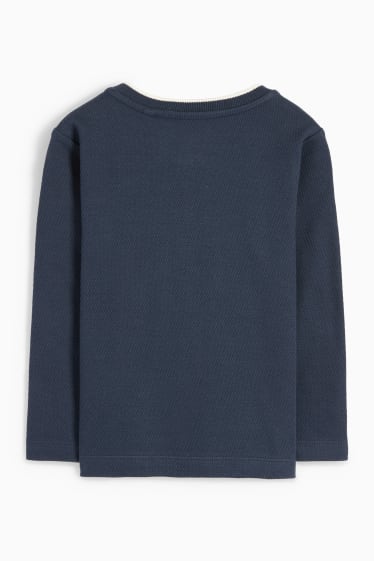 Bambini - Maglia a maniche lunghe - tramata - blu scuro
