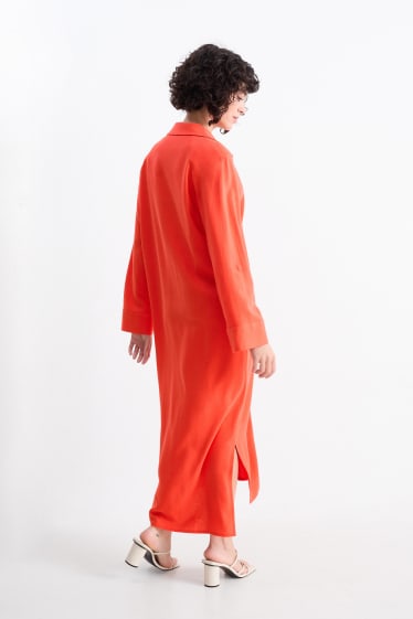 Damen - Blusenkleid - orange