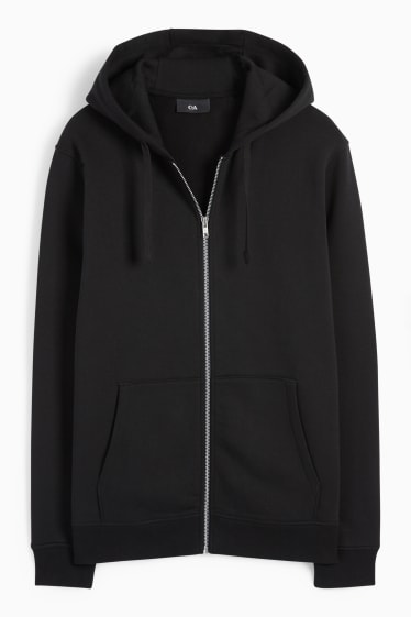 Men - Zip-through hoodie - black