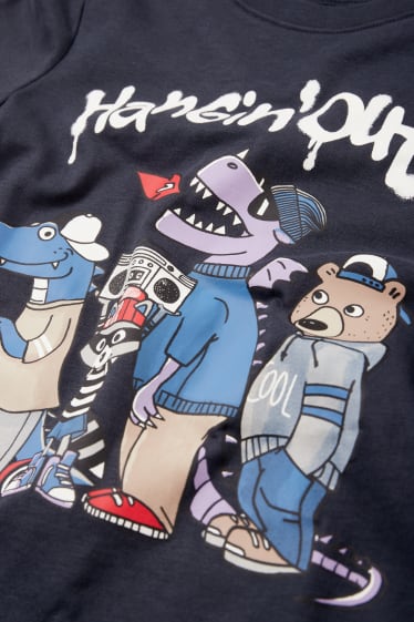 Bambini - Skate - maglia a maniche lunghe - effetto 2 in 1 - blu scuro
