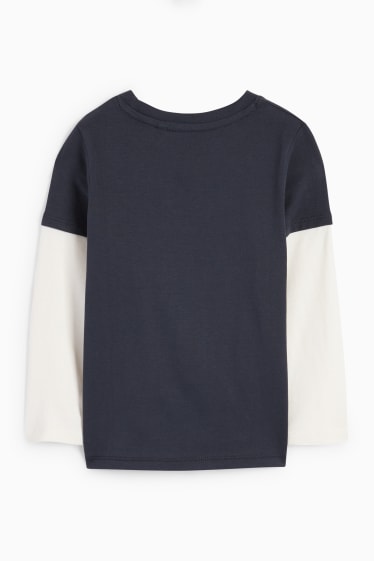 Bambini - Skate - maglia a maniche lunghe - effetto 2 in 1 - blu scuro