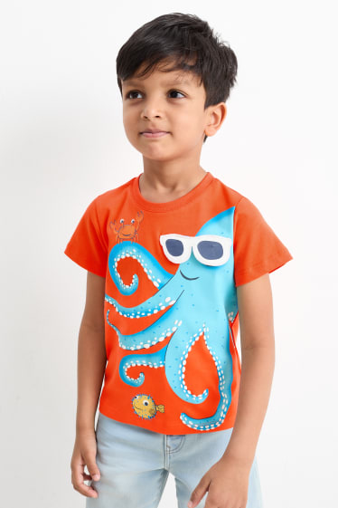 Children Boys - Multipack of 2 - sea creatures - short sleeve T-shirt - white / orange