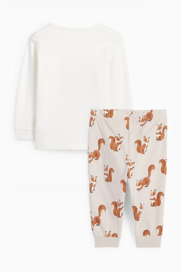Bébés garçons - Écureuil - pyjama bébé - 2 pièces - blanc crème