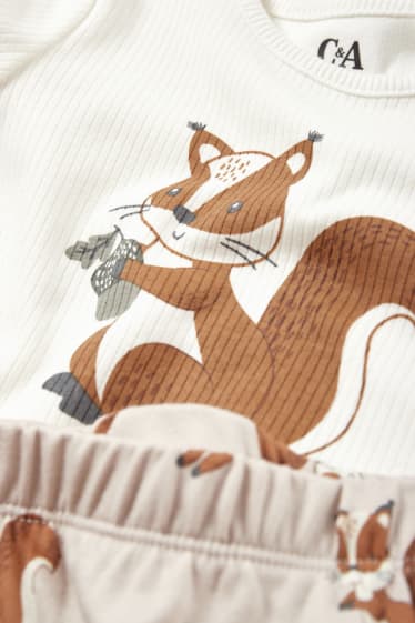 Bébés garçons - Écureuil - pyjama bébé - 2 pièces - blanc crème