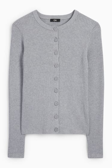 Damen - Strickjacke - grau