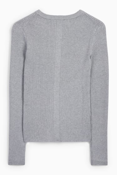 Damen - Strickjacke - grau