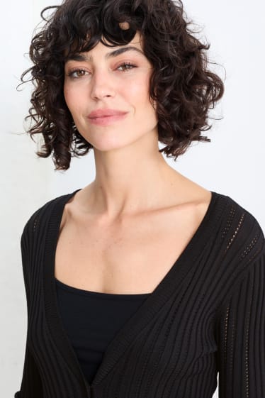 Damen - Strickjacke - schwarz