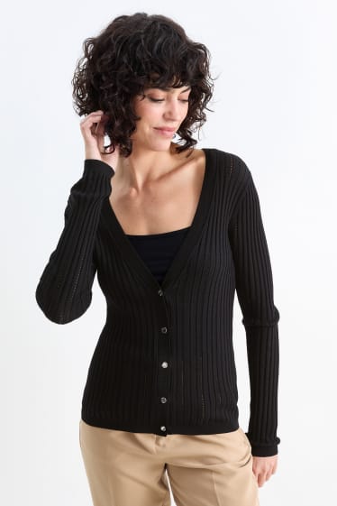Damen - Strickjacke - schwarz