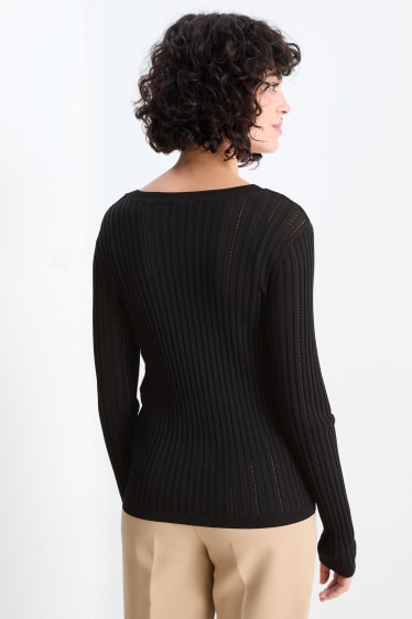 Damen - Strickjacke - schwarz