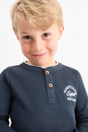 Bambini - Maglia a maniche lunghe - tramata - blu scuro