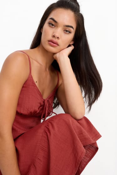 Femmes - Robe évasée - marron