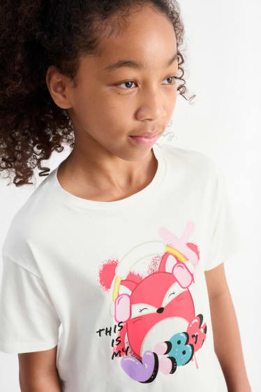 Kinder Mädchen - Squishmallows - Kurzarmshirt - cremeweiss