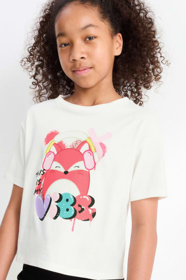 Kinder Mädchen - Squishmallows - Kurzarmshirt - cremeweiss