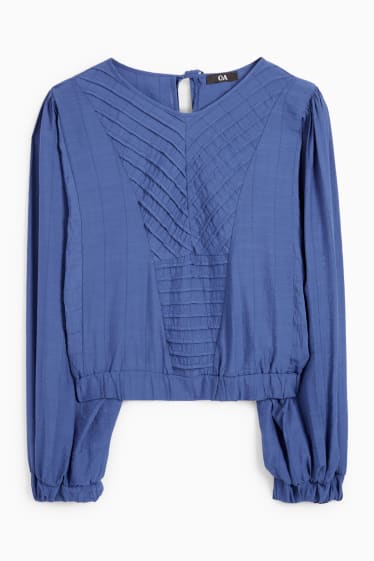 Damen - Bluse mit Knotendetail - blau