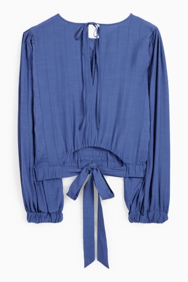 Damen - Bluse mit Knotendetail - blau