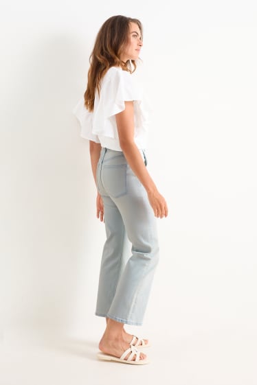 Women - Flared jeans - high waist - denim-light blue