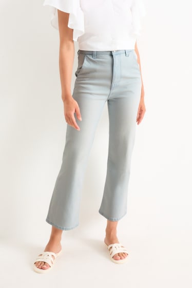 Women - Flared jeans - high waist - denim-light blue