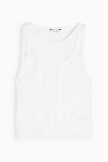 Women - Cropped top - 2-in-1 look - white