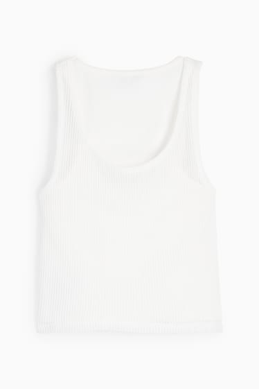 Women - Cropped top - 2-in-1 look - white