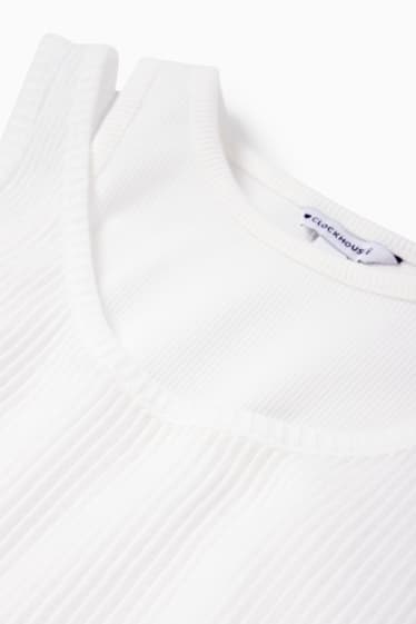 Women - Cropped top - 2-in-1 look - white