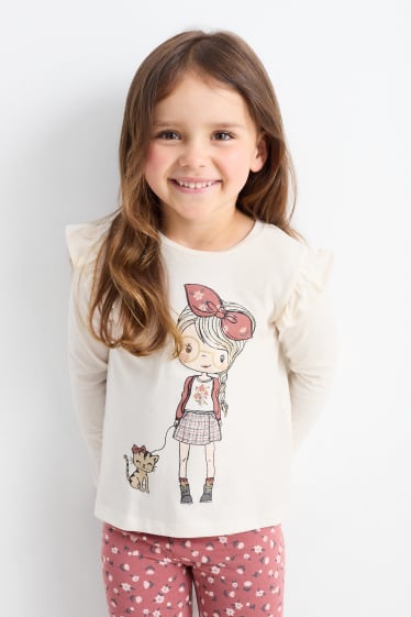 Kinder Mädchen - Multipack 3er - Herbst - Langarmshirt - rosa