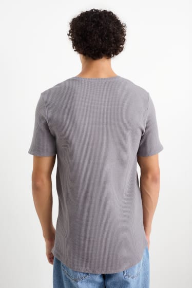 Herren - T-Shirt - strukturiert - dunkelgrau