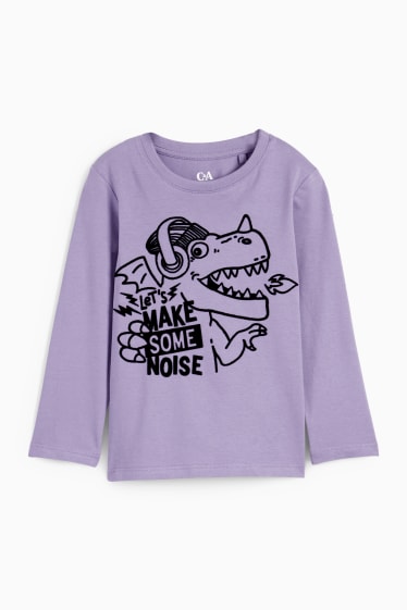 Kinder Jungen - Drachen - Langarmshirt - violett