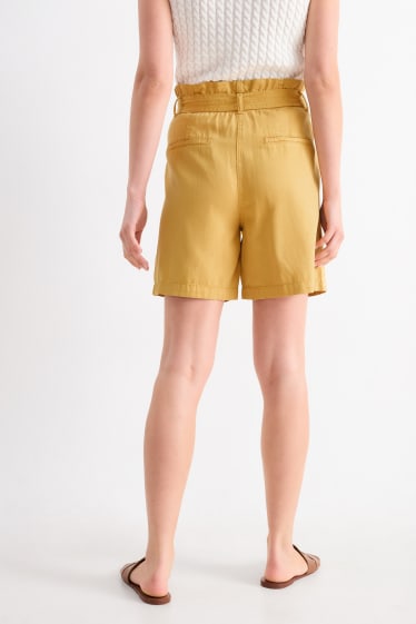Dámské - Šortky - high waist - žlutá