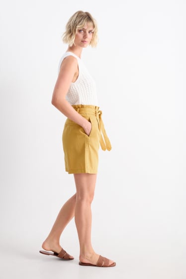 Dámské - Šortky - high waist - žlutá