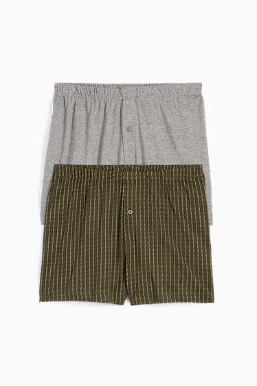 Herren - Multipack 2er - Boxershorts - Jersey - dunkelgrün