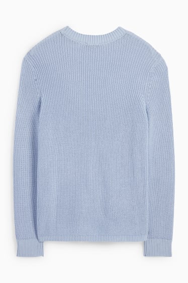 Damen - Pullover - gerippt - hellblau