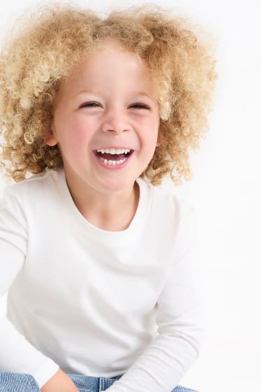 Enfants garçons - Lot de 2 - hauts à manches longues - blanc