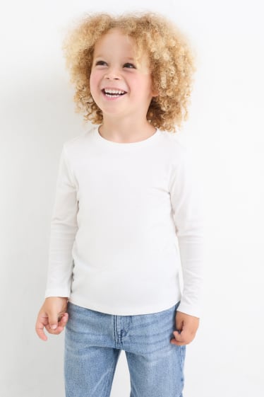 Enfants garçons - Lot de 2 - hauts à manches longues - blanc